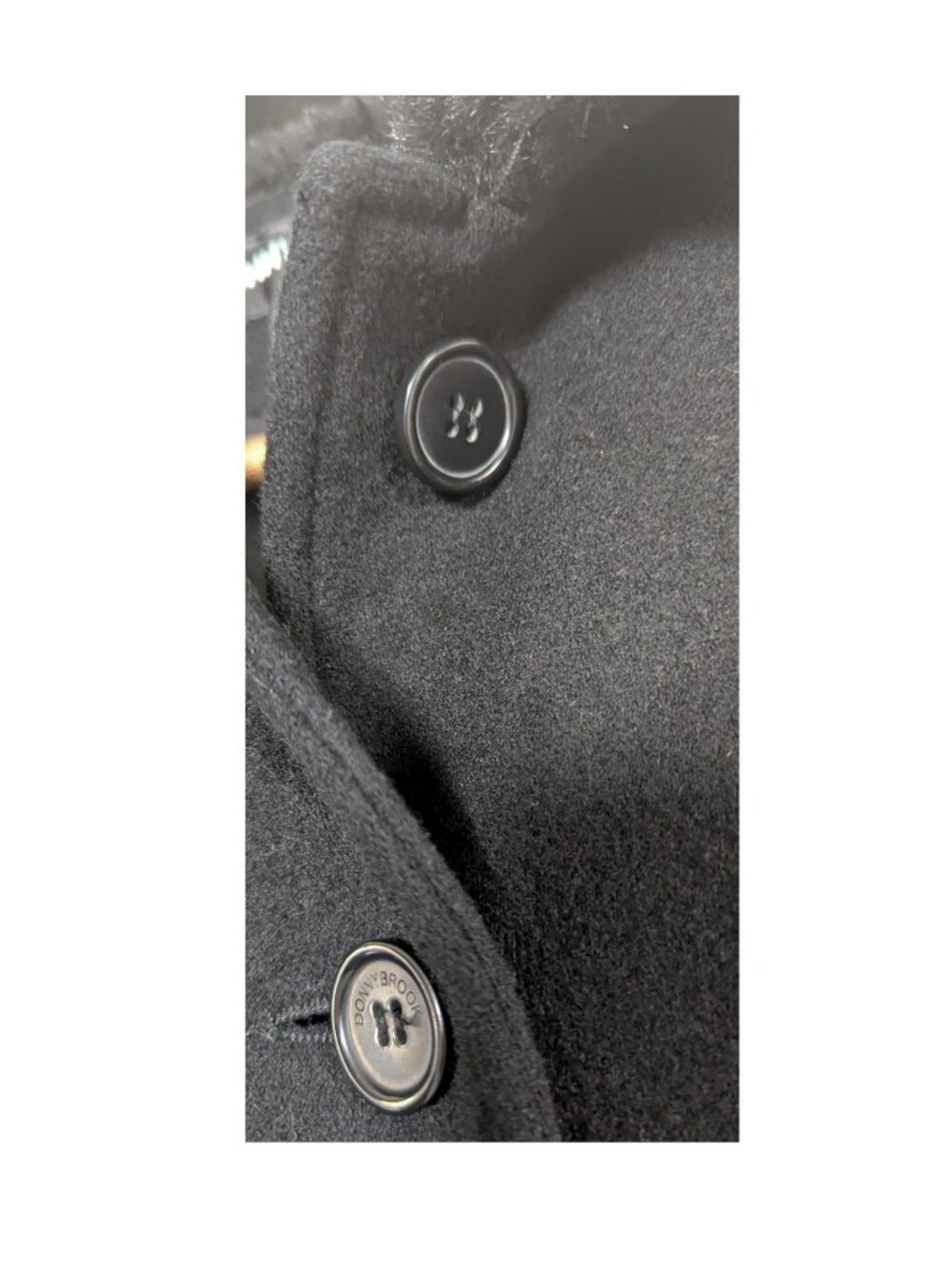 Donnybrook Black Wool Faux Fur Trim Coat Petite 2P - Picture 8 of 11